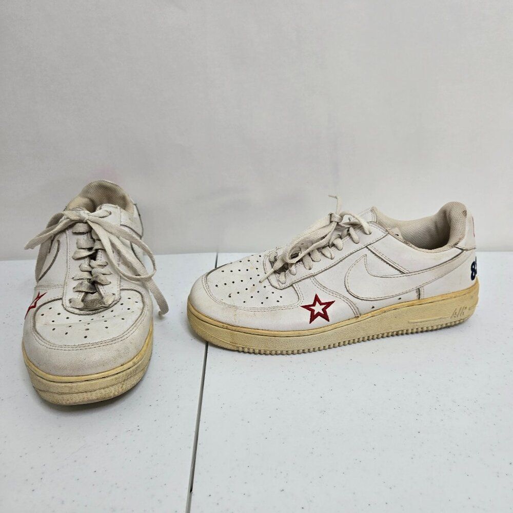 NBA × Nike Air Force 1 Low top Allstar 10 2004 White Sneakers Blue Red 72 83